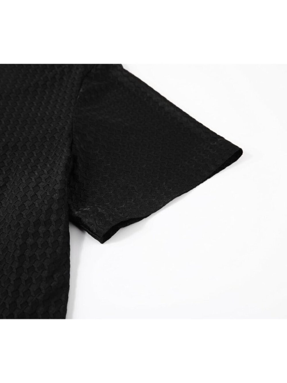 Men's Black Bubble Button Down Shirt 8-Way Stretch Wrinkle Free Casual - Picture 5 of 7